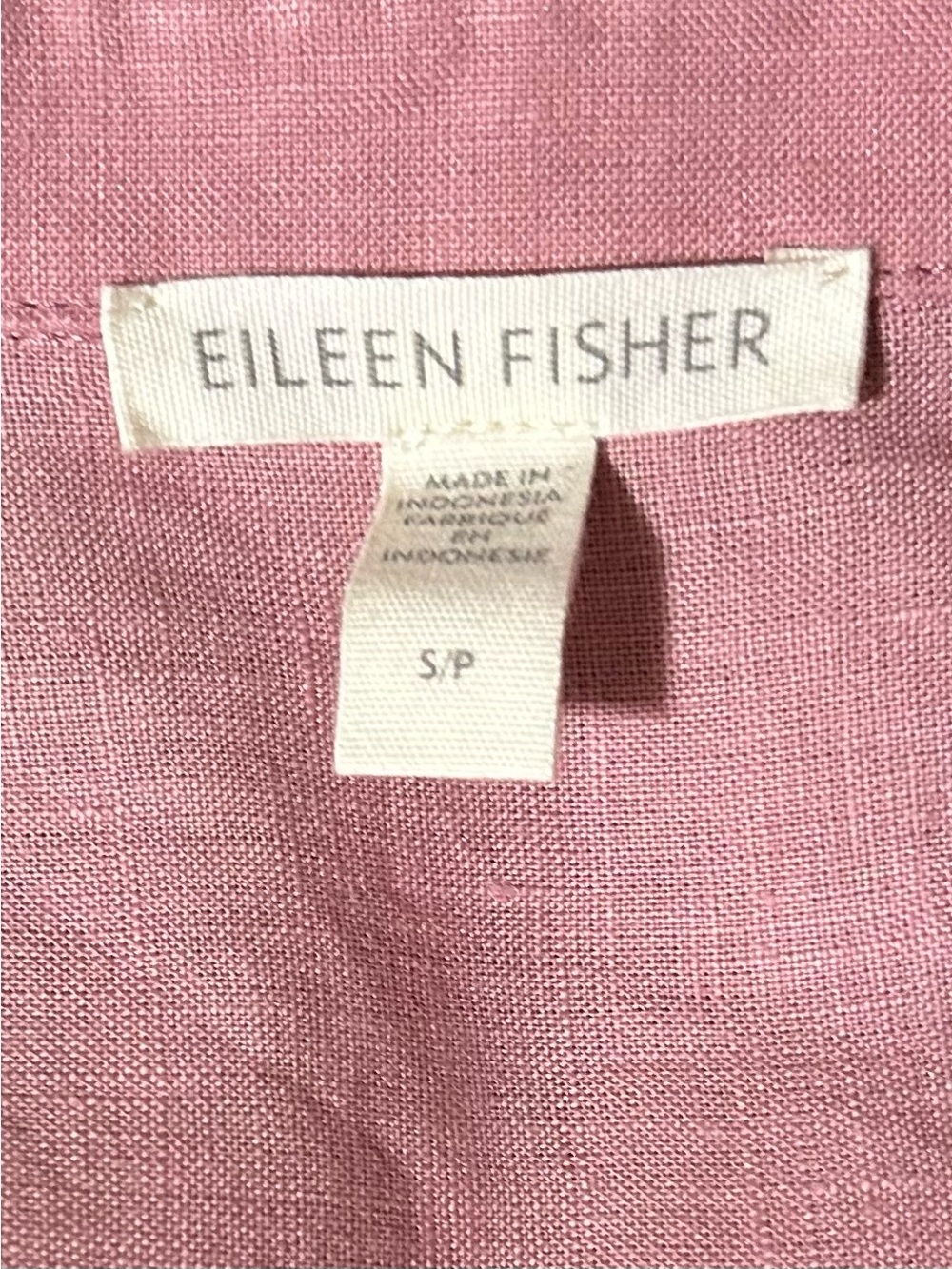 Eileen Fisher Pink Linen Button Down Shirt S/P - Picture 2 of 10